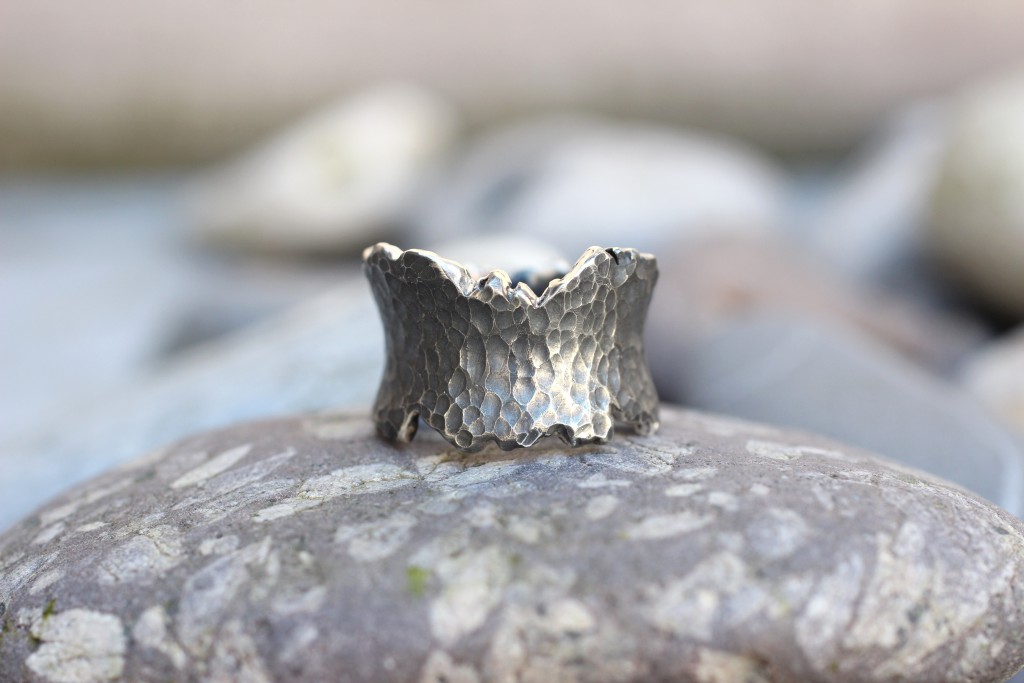 Sølv ring m. 14kt guld bånd str 56 - Image 2