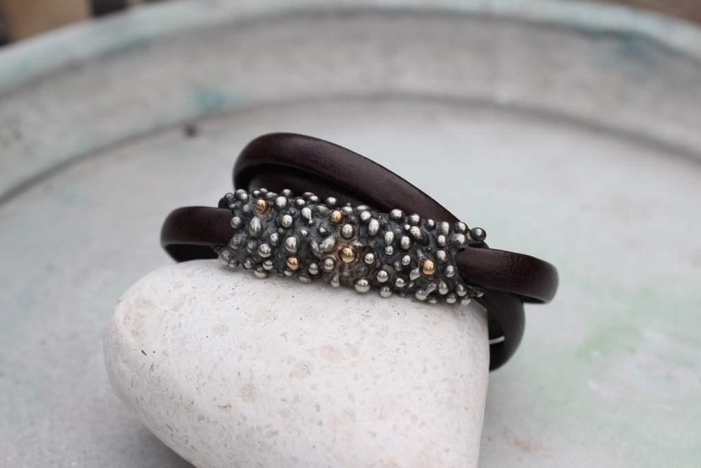 Armbånd i læder m. sølv - Image 2