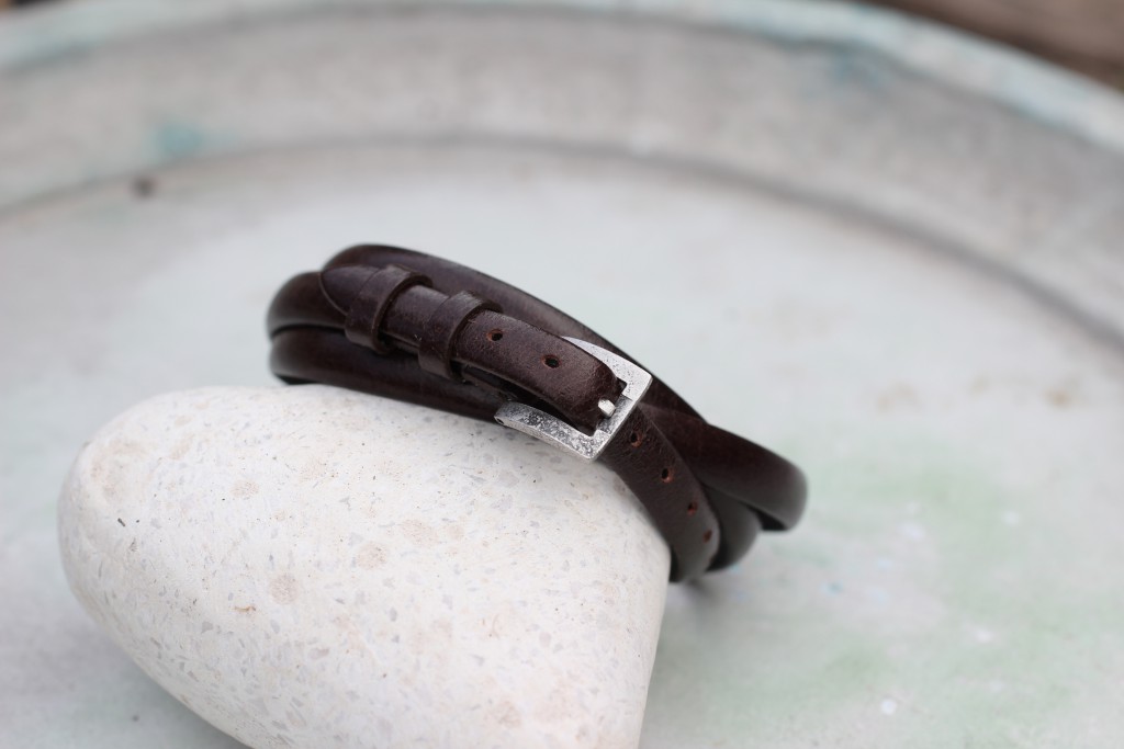 Armbånd i læder m. sølv - Image 2