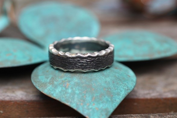 guld, sølv, ring, granit