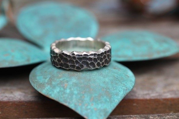 guld, sølv, ring, granit